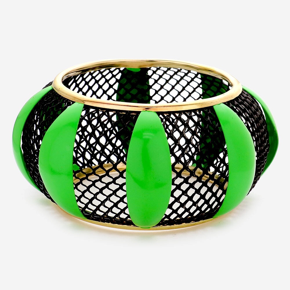 Neon Green Oversize Metal Bangles